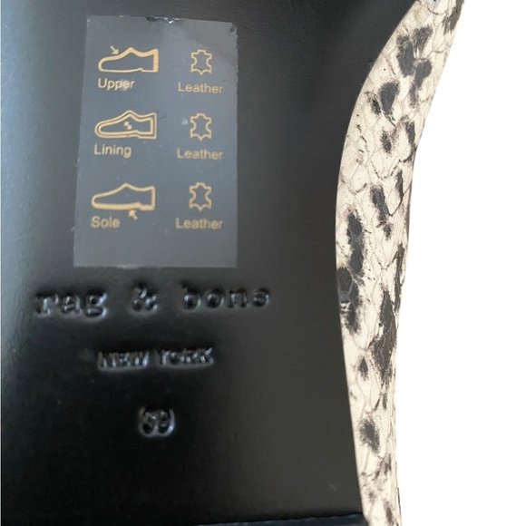 Rag & Bone Black and White Snakeskin Flats - Picture 5 of 15
